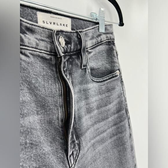 SLVRLAKE Beatnik High Rise Skinny Jeans Slim Harvest Moon Black Gray Grey 24 - Picture 11 of 14